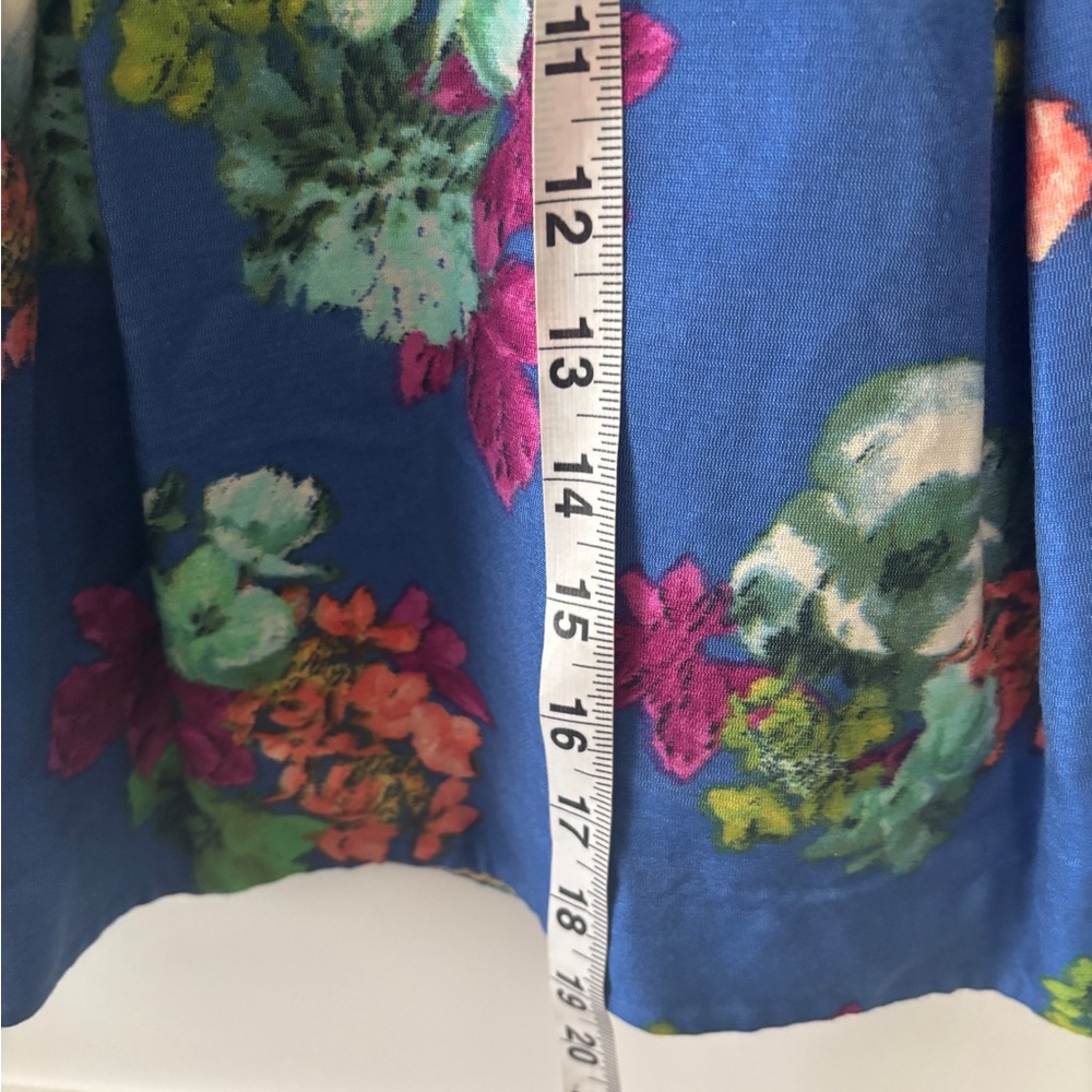 Anthropologie Maeve Garden Days Skirt Blue Floral Full Pleated Sz 10 EUC - Picture 5 of 5